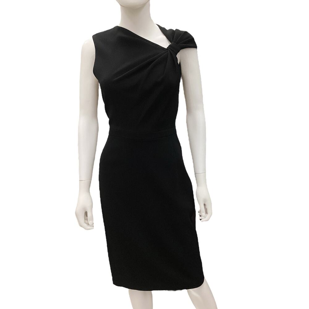 MaxMara Dress Women’s Size 8 Midi with Shoulder Gathering in Black